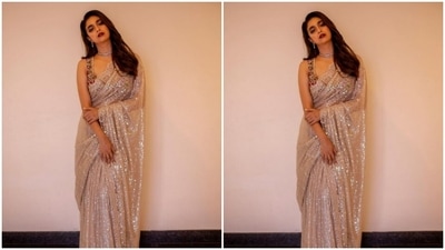 Styled by fashion stylist Archa Mehta, Keerthy wore her tresses open in wavy curls with a side part as she posed for the cameras. (Instagram/@keerthysureshofficial)