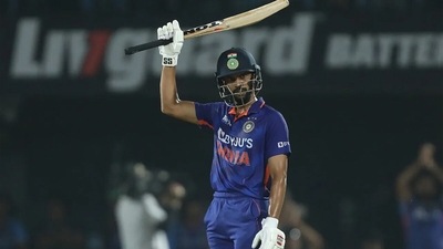 Ruturaj Gaikwad celebrates his maiden fifty for India. (BCCI) Ruturaj Gaikwad celebrates his maiden fifty for India. (BCCI)