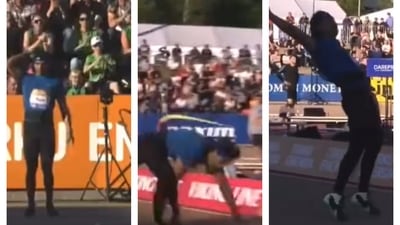 Neeraj Chopra's national record-breaking throw Neeraj Chopra's national record-breaking throw