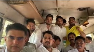 Congress leader Sachin Pilot was detained by Delhi Police on Wednesday, the 3rd day of Congress's protest over the ED's questioning of Rahul Gandhi in the National Herald case.&nbsp;
