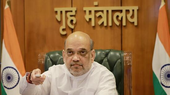 Union home minister Amit Shah in New Delhi on Tuesday. (PTI Photo)