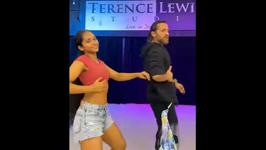 Terence Lewis (right) and Saumya Kamble (left) dance to Ali Zafar's Jhoom in this Instagram video.&nbsp;(Instagram/@terence_here)