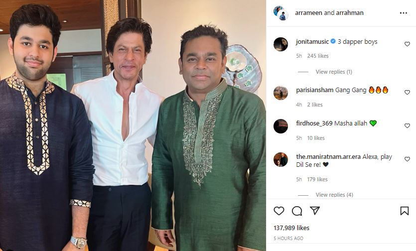 Taking to Instagram, AR Rahman shared a photo.