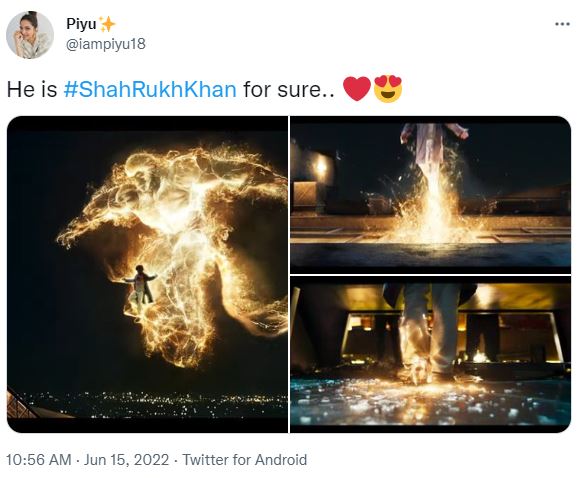 Fans tweeted about Shah Rukh Khan featuring in Brahmastra trailer.