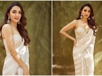 Kiara Advani has gained a lot of fan followers with not just her acting skills but also her eye-grabbing wardrobe. The actor is currently busy with the promotions of Jug Jugg Jeeyo and is leaving no stone unturned in impressing the fashion gods with her fashion choices. The Kabir Singh actor recently made jaws drop as she stepped out to promote her latest film in an embellished ivory saree teamed with a strapless blouse.(Instagram/@kiaraaliaadvani)