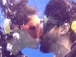 Farhan Akhtar and Shibani Dandekar share an underwater kiss and hug in the Maldives.