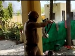 Police resort to aerial firing in Haryana's Palwal district amid protests against Centre's new recruitment model ‘Agnipath’. (Screengrab/ANI video) Police resort to aerial firing in Haryana's Palwal district amid protests against Centre's new recruitment model ‘Agnipath’. (Screengrab/ANI video)