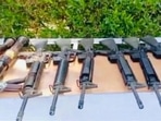 Arms and ammunition seized by the Taliban in the Nangarhar province. Arms and ammunition seized by the Taliban in the Nangarhar province.