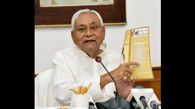 Bihar chief minister Nitish Kumar speaks during an orientation programme of newly elected representatives of Panchayati Raj Institutions in Patna on Thursday. (Santosh Kumar/HT Photo) Bihar chief minister Nitish Kumar speaks during an orientation programme of newly elected representatives of Panchayati Raj Institutions in Patna on Thursday. (Santosh Kumar/HT Photo)
