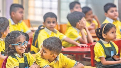 Students studying in standards two through ten, in state-board schools, will undergo two days of ‘pre-testing’ from June 17. (Satish Bate/HT PHOTO)