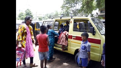 As part of the special drive, Pune RTO inspectors are checking school vans and buses that are running on the roads illegally without necessary registration and permission. (HT FILE PHOTO) As part of the special drive, Pune RTO inspectors are checking school vans and buses that are running on the roads illegally without necessary registration and permission. (HT FILE PHOTO)