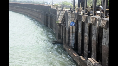 Water level in Khadakwasla dam on Thursday. (HT PHOTO) Water level in Khadakwasla dam on Thursday. (HT PHOTO)