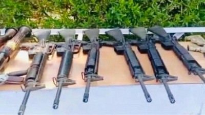 Arms and ammunition seized by the Taliban in the Nangarhar province. Arms and ammunition seized by the Taliban in the Nangarhar province.