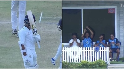 It was only in the 22nd over of the innings that Jaiswal got off the mark It was only in the 22nd over of the innings that Jaiswal got off the mark