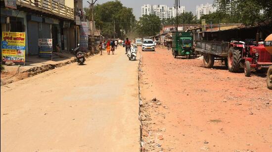 The Khatu Shyam Mandir Marg project was the third model road project MCG had proposed. (Vipin Kumar/HT Photo) The Khatu Shyam Mandir Marg project was the third model road project MCG had proposed. (Vipin Kumar/HT Photo)