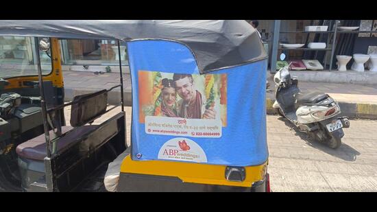 The auto rickshaw that was used in the murder of a 64-year-old watchman in Dombivli. Three persons have been arrested while one more is absconding. (HT PHOTO)