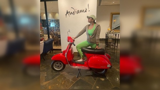 Huma Qureshi added some humour to her post and wrote, “Manifest your best life ? And while the Universe does it’s magic … continue to be a goofball … PS - no scooters or flowers were harmed during the making of this post .. #childatheart #goofball #neon #manifestation #madd”(Instagram/@iamhumaq)