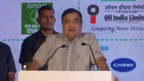 Union transport and highways minister Nitin Gadkari speaks at the inaguration of the ‘Industrial Decarbonization Summit 2022 (IDS-2022)’ in Delhi on Thursday, June 16, 2022. (Twitter/Nitin Gadkari)