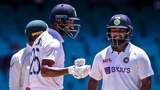 Rishabh Pant and Cheteshwar Pujara during their 148-run partnership in the SG Test 2021.&nbsp;(Getty)