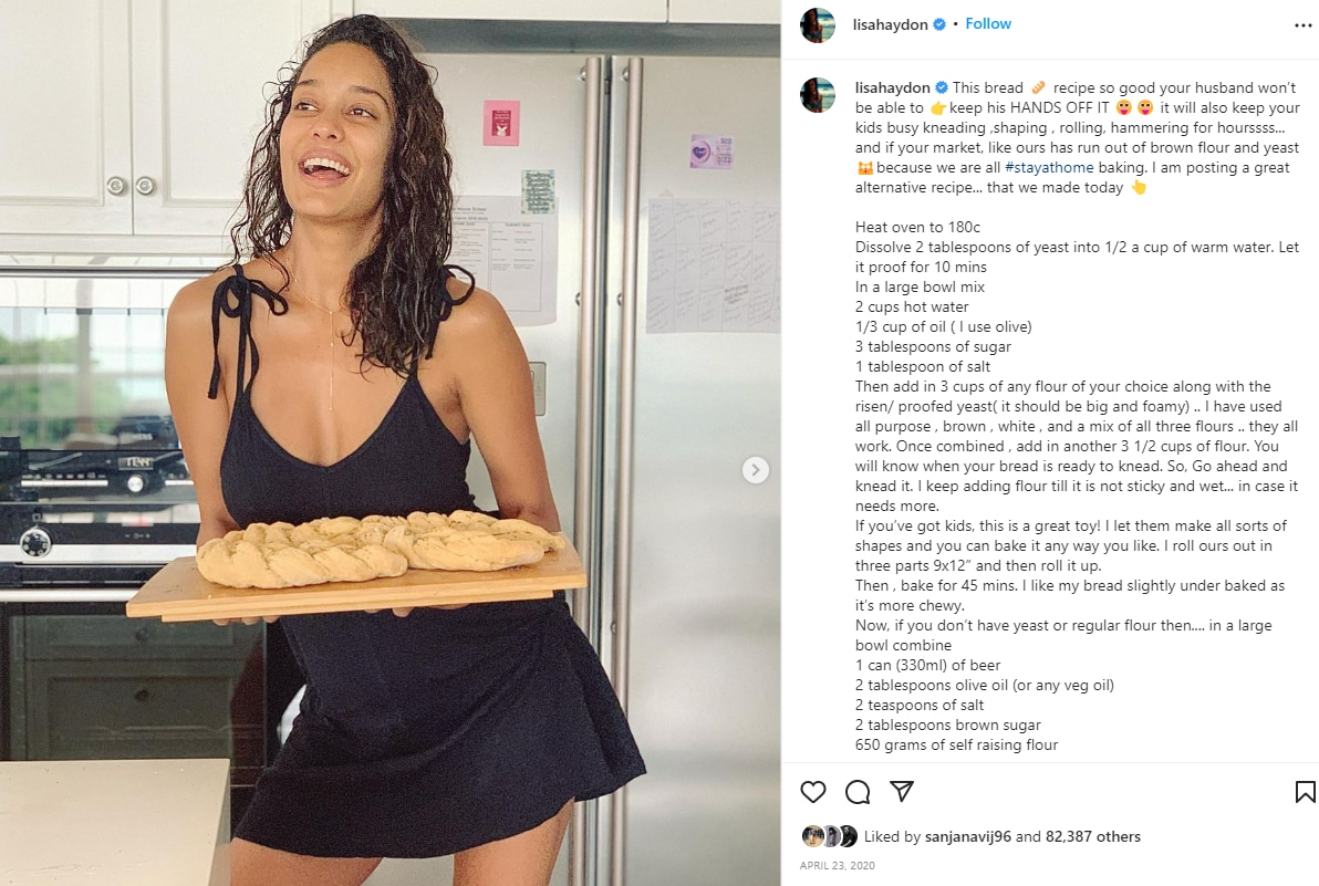 Lisa Haydon often shares recipes on Instagram.