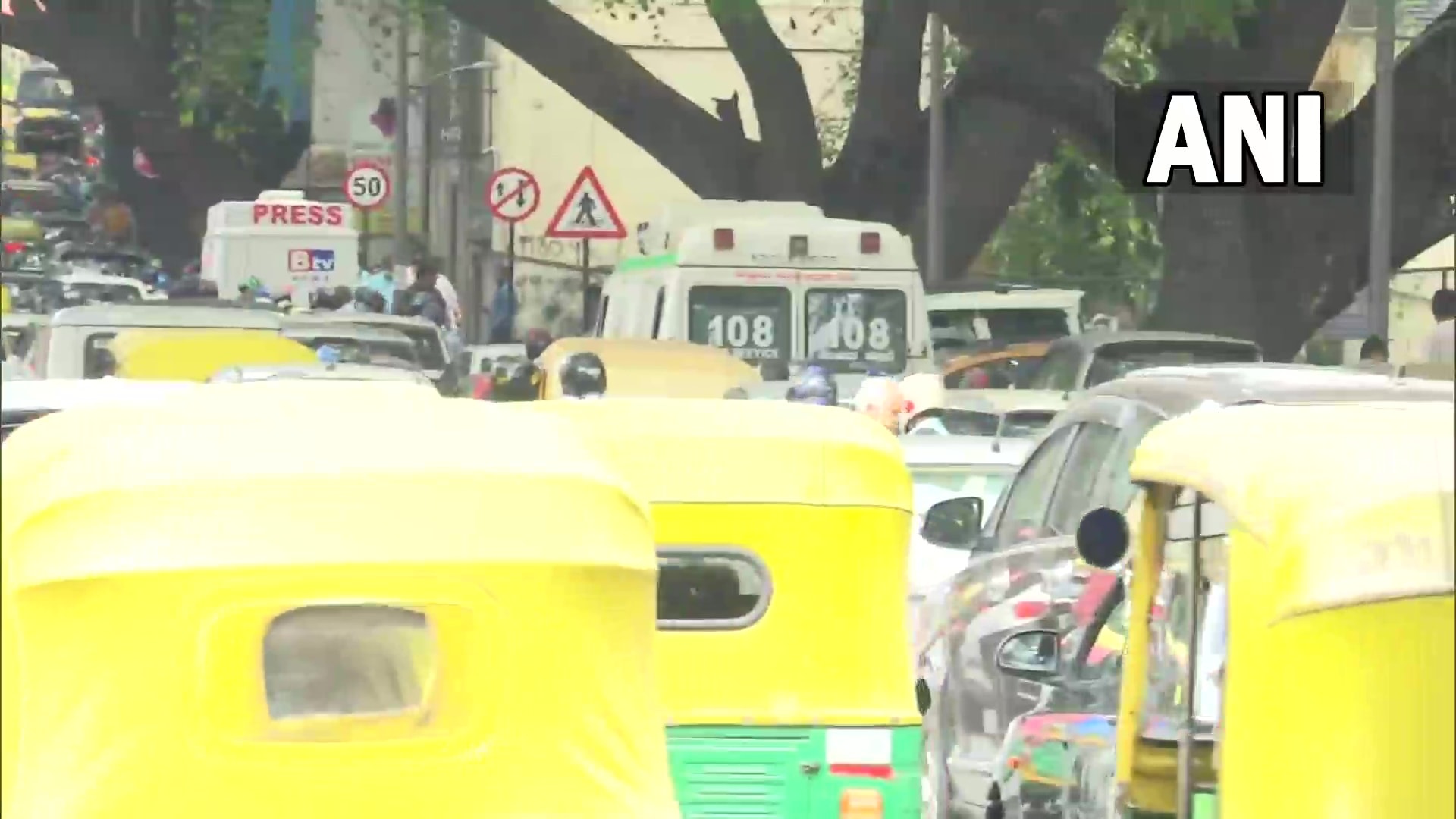 Bengaluru saw extreme traffic congestions due to the protest march held by Congress workers.