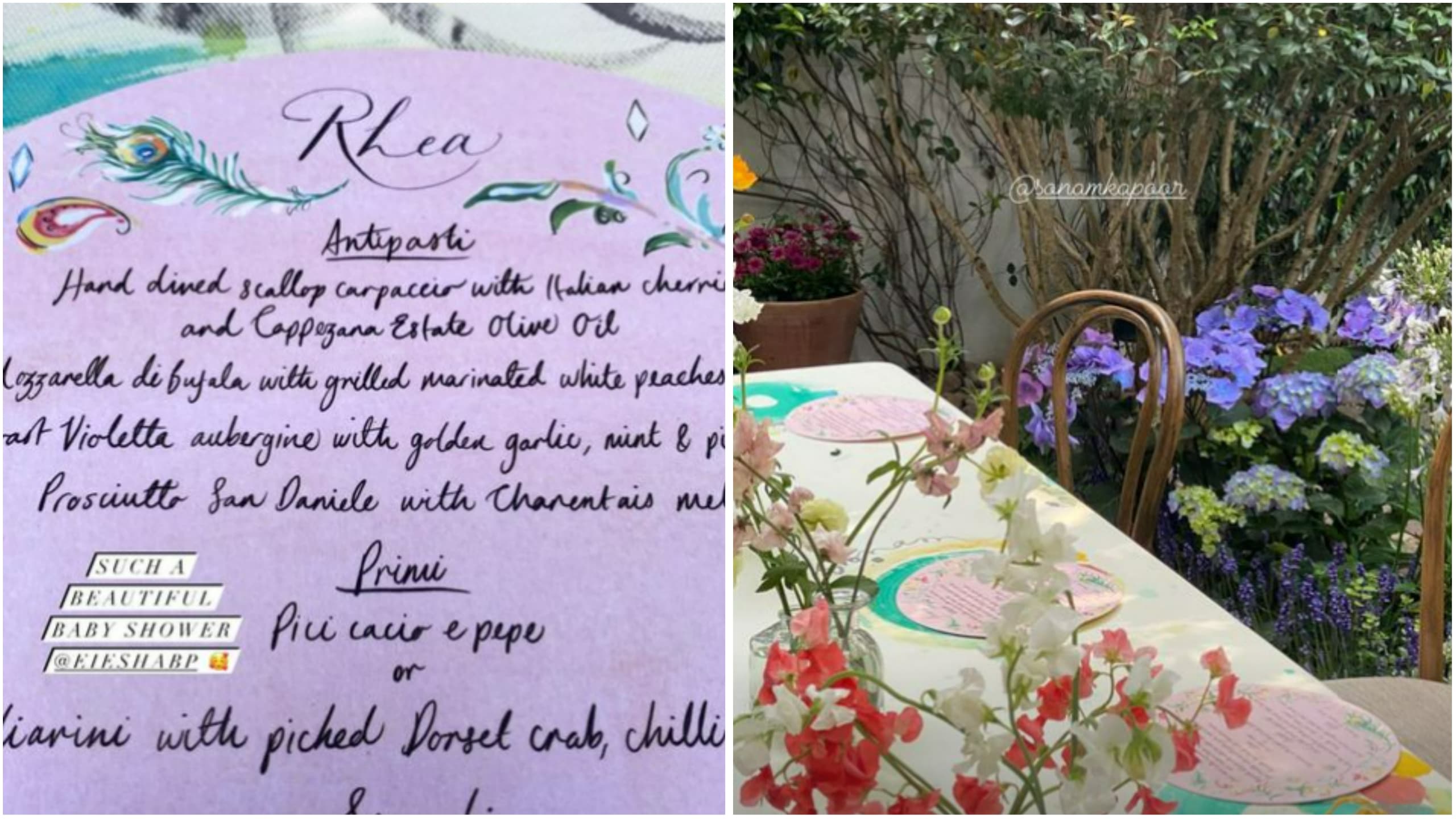 Rhea Kapoor shares pictures from Sonam Kapoor's baby shower.