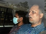 New Delhi, June 09 (ANI): Delhi Health Minister Satyendar Jain being brought to Enforcement Directorate (ED) office from Rouse Avenue District Court in connection with the money laundering case, in New Delhi. (File photo) (ANI ) New Delhi, June 09 (ANI): Delhi Health Minister Satyendar Jain being brought to Enforcement Directorate (ED) office from Rouse Avenue District Court in connection with the money laundering case, in New Delhi. (File photo) (ANI )