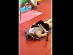 The dog fell asleep on the woman's back while she was doing yoga. (dog/Instagram) The dog fell asleep on the woman's back while she was doing yoga. (dog/Instagram)