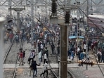 Protestors throw stones at Secunderabad railroad station in Hyderabad, on &nbsp;June 17, 2022.&nbsp;