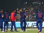 India's Harshal Patel, center celebrates the dismissal of South Africa's David Miller, unseen during the third Twenty20 cricket match India's Harshal Patel, center celebrates the dismissal of South Africa's David Miller, unseen during the third Twenty20 cricket match