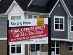 An advertising sign for building land stands in front of a new home construction site in Northbrook, Ill.. Record low-interest mortgages are long gone. Credit card rates will likely rise. You'll pay more for an auto loan.(AP)