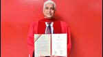 Noted author and retired diplomat Vikas Swarup after being honoured with an honorary degree at the University of Guelph on Thursday. (Vikas Swarup/Twitter) Noted author and retired diplomat Vikas Swarup after being honoured with an honorary degree at the University of Guelph on Thursday. (Vikas Swarup/Twitter)