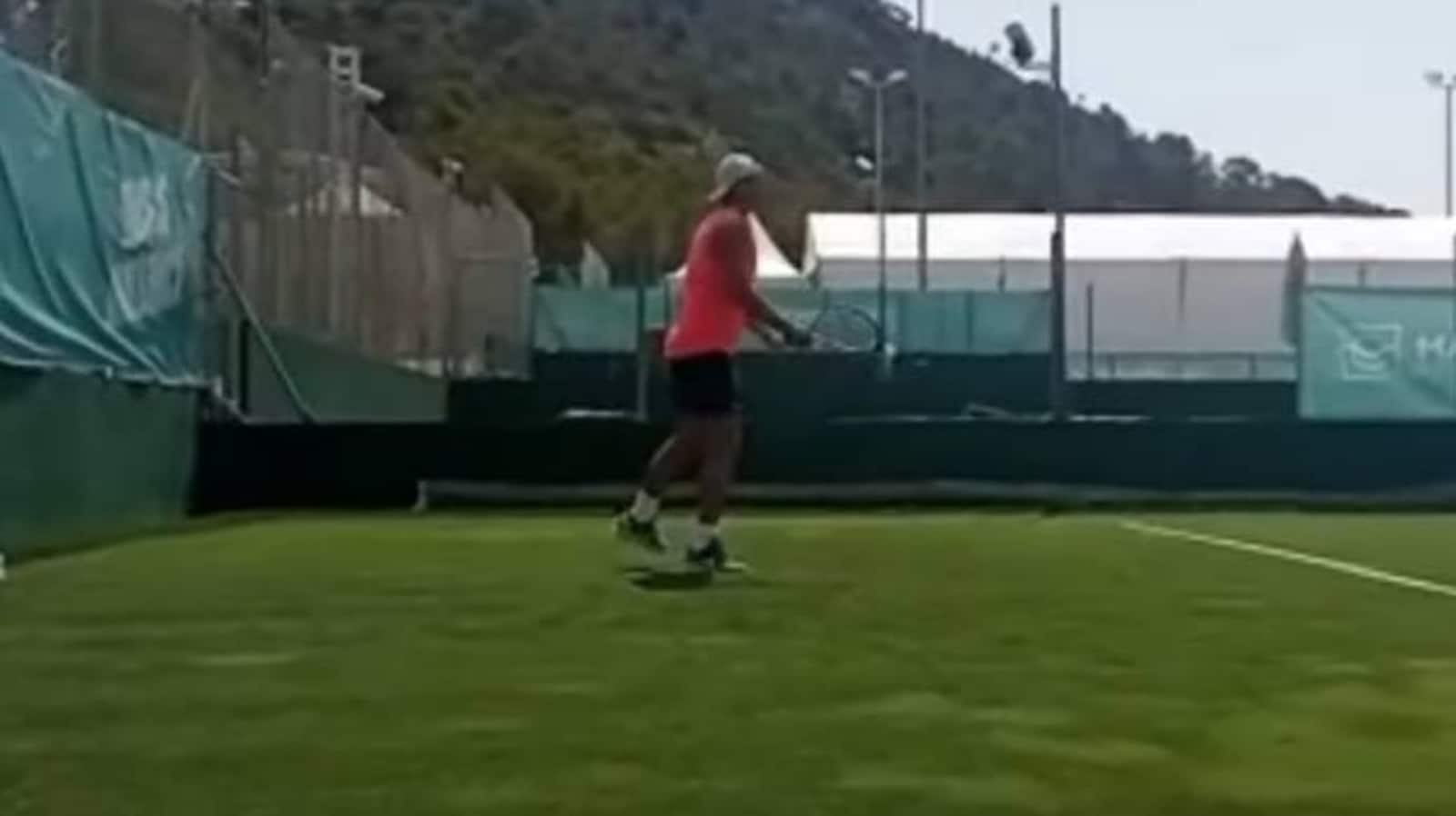 Watch: Rafael Nadal's practice session on grass ahead of big Wimbledon announcement breaks the internet