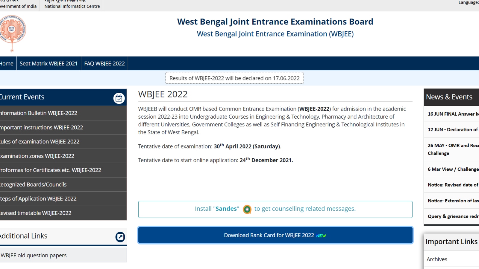 WBJEE result 2022 out at wbjeeb.nic.in, direct link here
