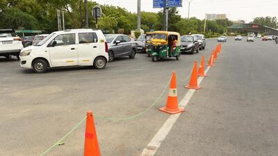 Gurugram, India - June 17, 2022: Diversion at MDI Chowk in Gurugram, India, on Friday, June 17, 2022. (Photo by Vipin Kumar/ Hindustan Times) Pics for Kartik Kumar Story (Hindustan Times)