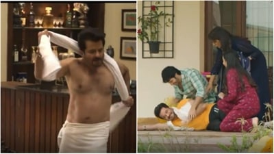 Anil Kapoor, varun Dhawan, Kiara Advani, Neetu Kapoor in behind-the-scenes video from JugJugg Jeeyo. Anil Kapoor, varun Dhawan, Kiara Advani, Neetu Kapoor in behind-the-scenes video from JugJugg Jeeyo.