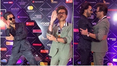 Ranveer Singh and Anil Kapoor met at Pinkvilla Style Icons event on Thursday. Ranveer Singh and Anil Kapoor met at Pinkvilla Style Icons event on Thursday. 