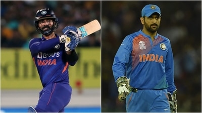 Dinesh Karthik; MS Dhoni (BCCI/Getty) Dinesh Karthik; MS Dhoni (BCCI/Getty)