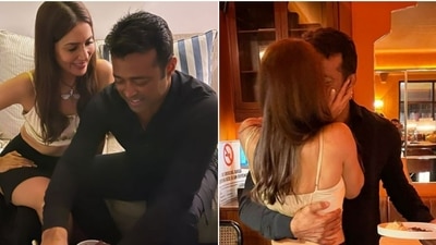 Kim Sharma and Leander Paes celebrate the tennis player's 49th birthday. Kim Sharma and Leander Paes celebrate the tennis player's 49th birthday.