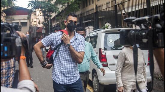 Rahul Mukerjea leaving court after the hearing on Friday. Pratik Chorge/Hindustan Times