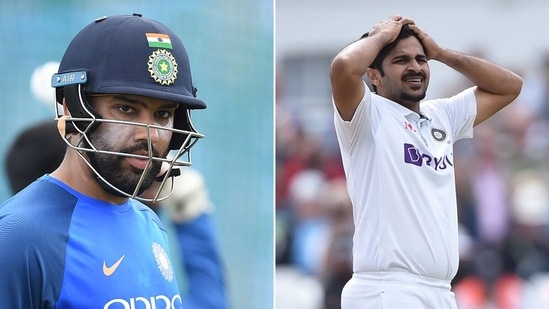 Shardul Thakur's dismissal in the second innings of Gabba Test left Rohit Sharma disappointed. (Getty Images)