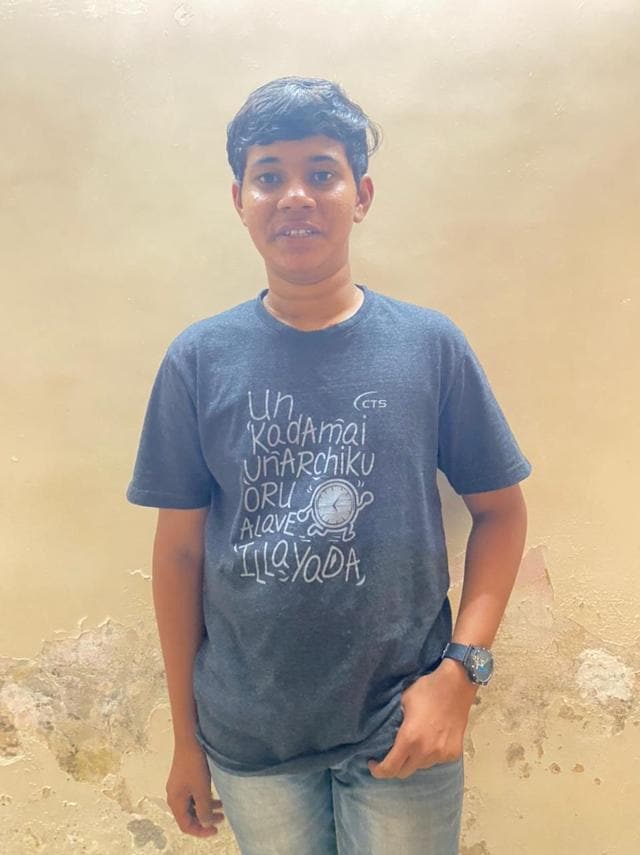 Shubham Jadhav from New English School Ramanbaug cored a perfect 35 %. (HT PHOTO) Shubham Jadhav from New English School Ramanbaug cored a perfect 35 %. (HT PHOTO)