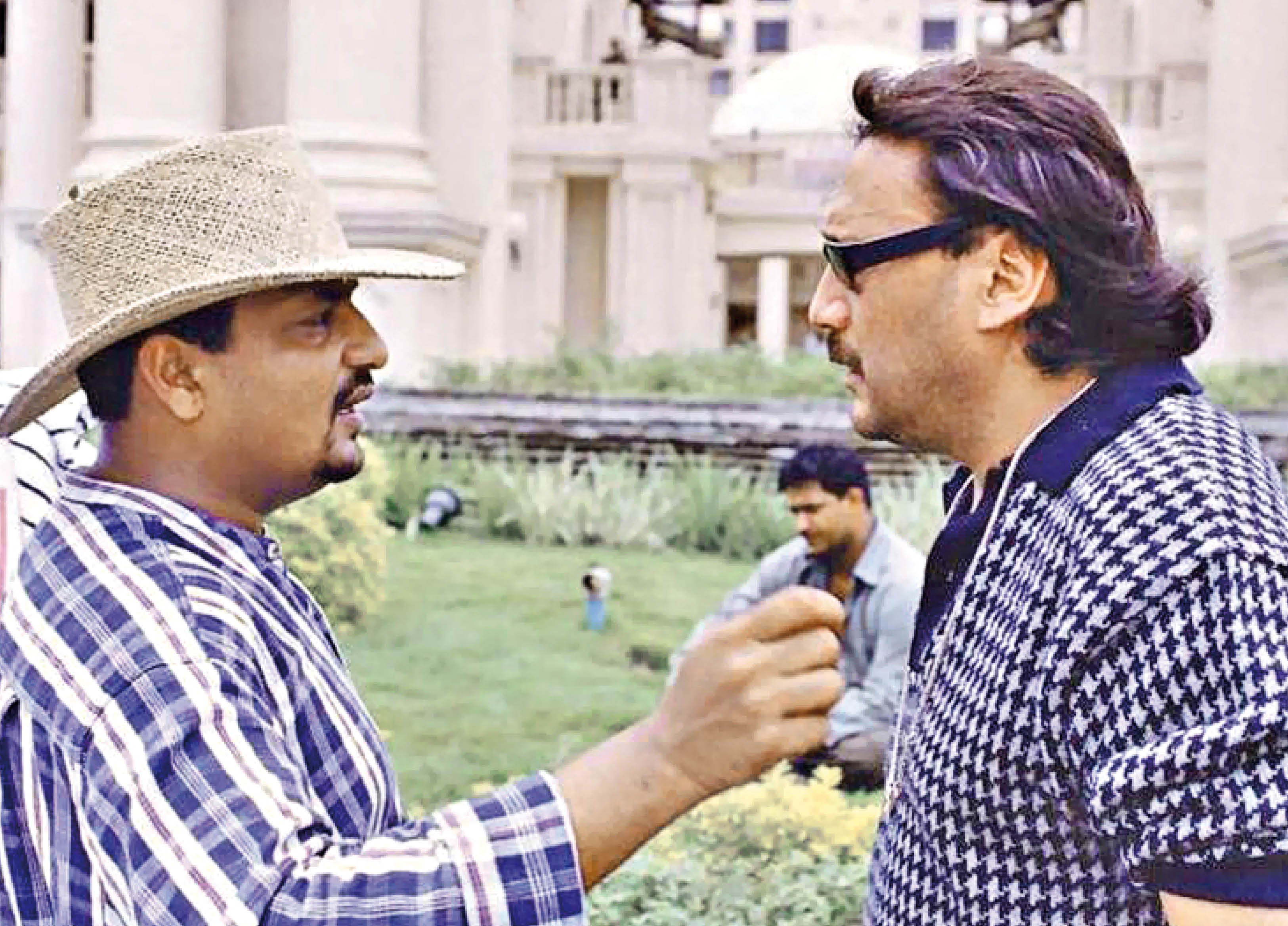With actor and friend Jackie Shroff on the sets of his film Ram Shastra With actor and friend Jackie Shroff on the sets of his film Ram Shastra