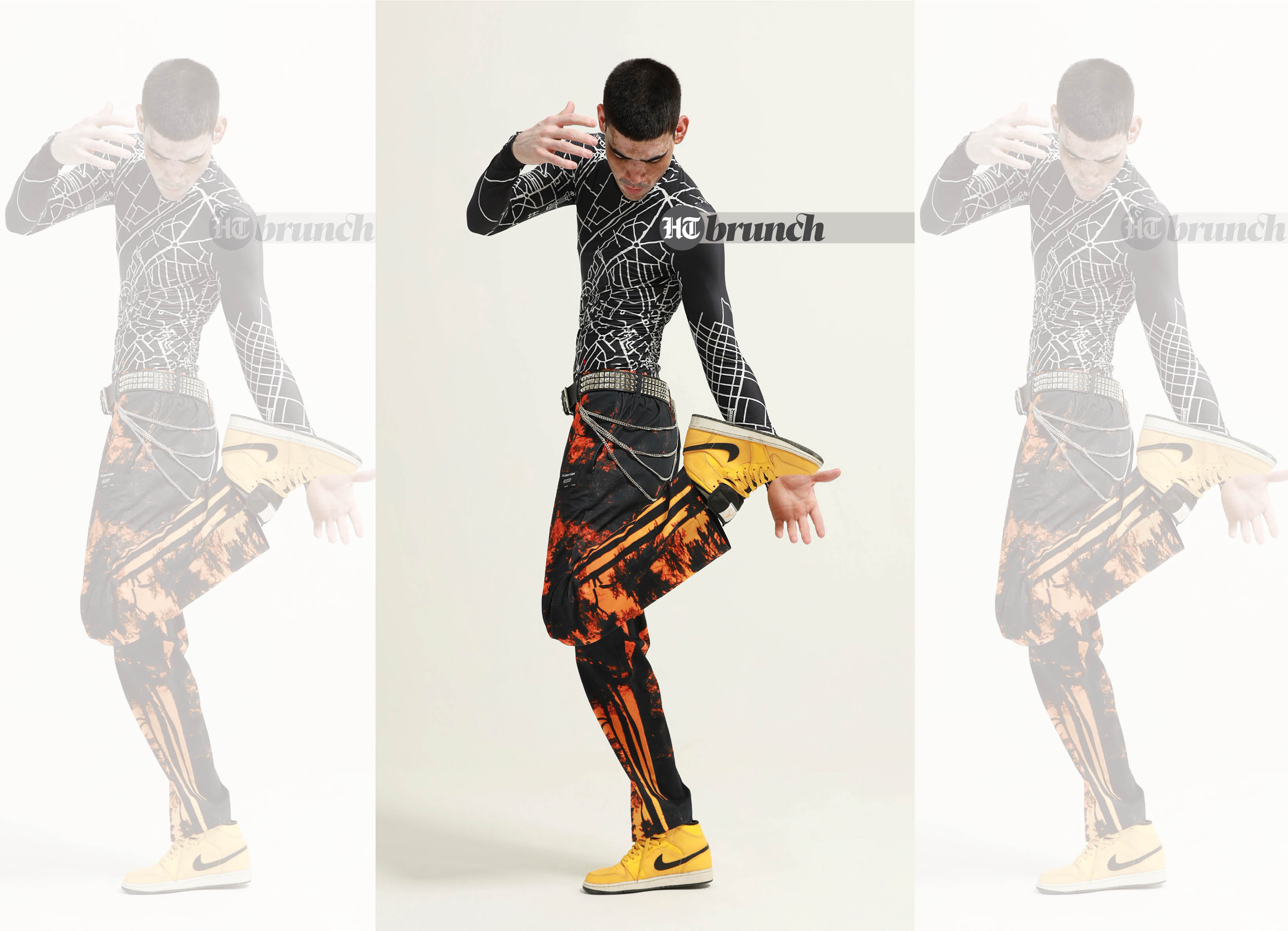 Art doesn’t need to be restricted to a palette. Wear it boldly. (Outfit by Almost Gods; Shoes by Nike)