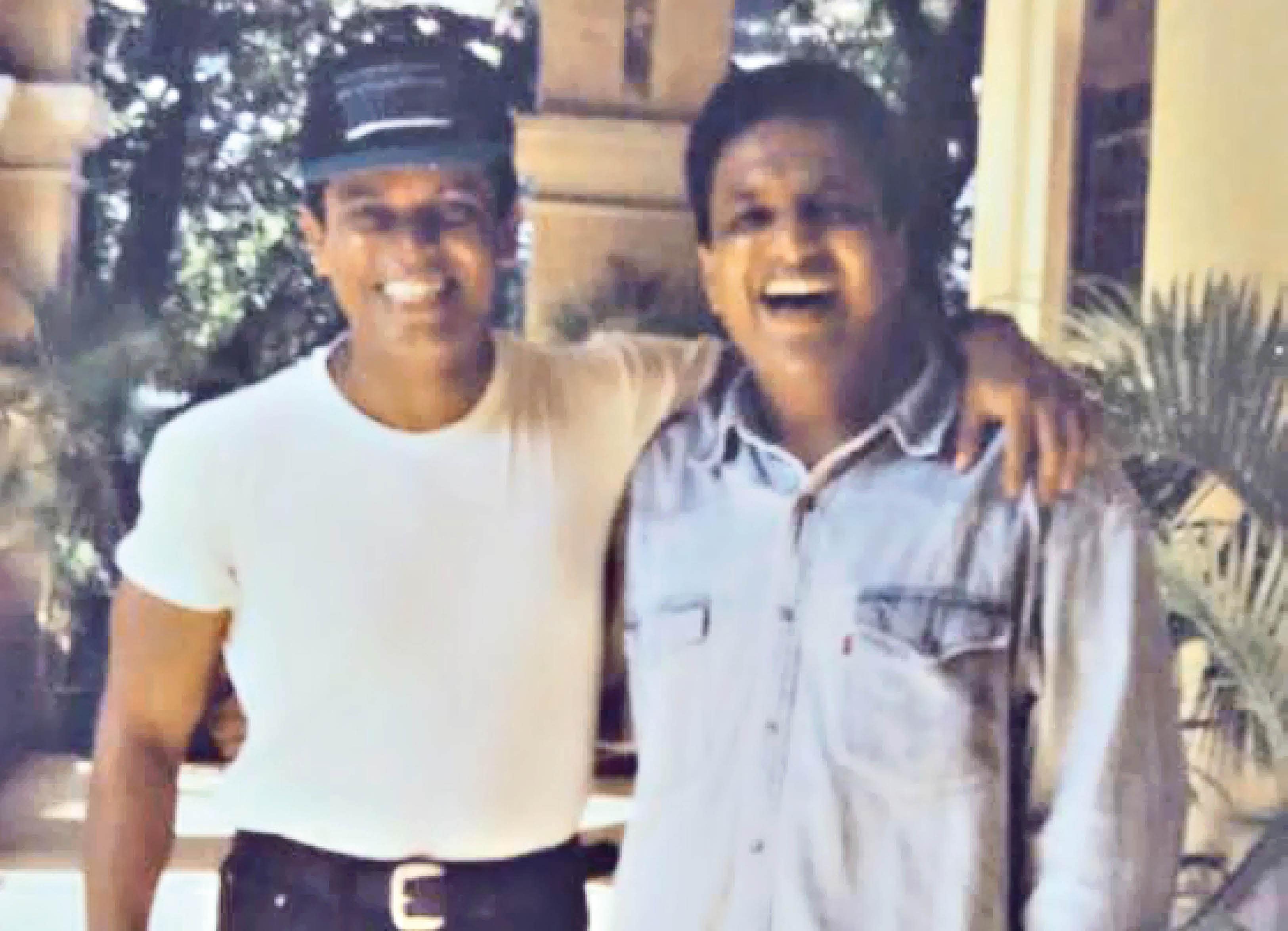 With his friend Mohammed Rab With his friend Mohammed Rab