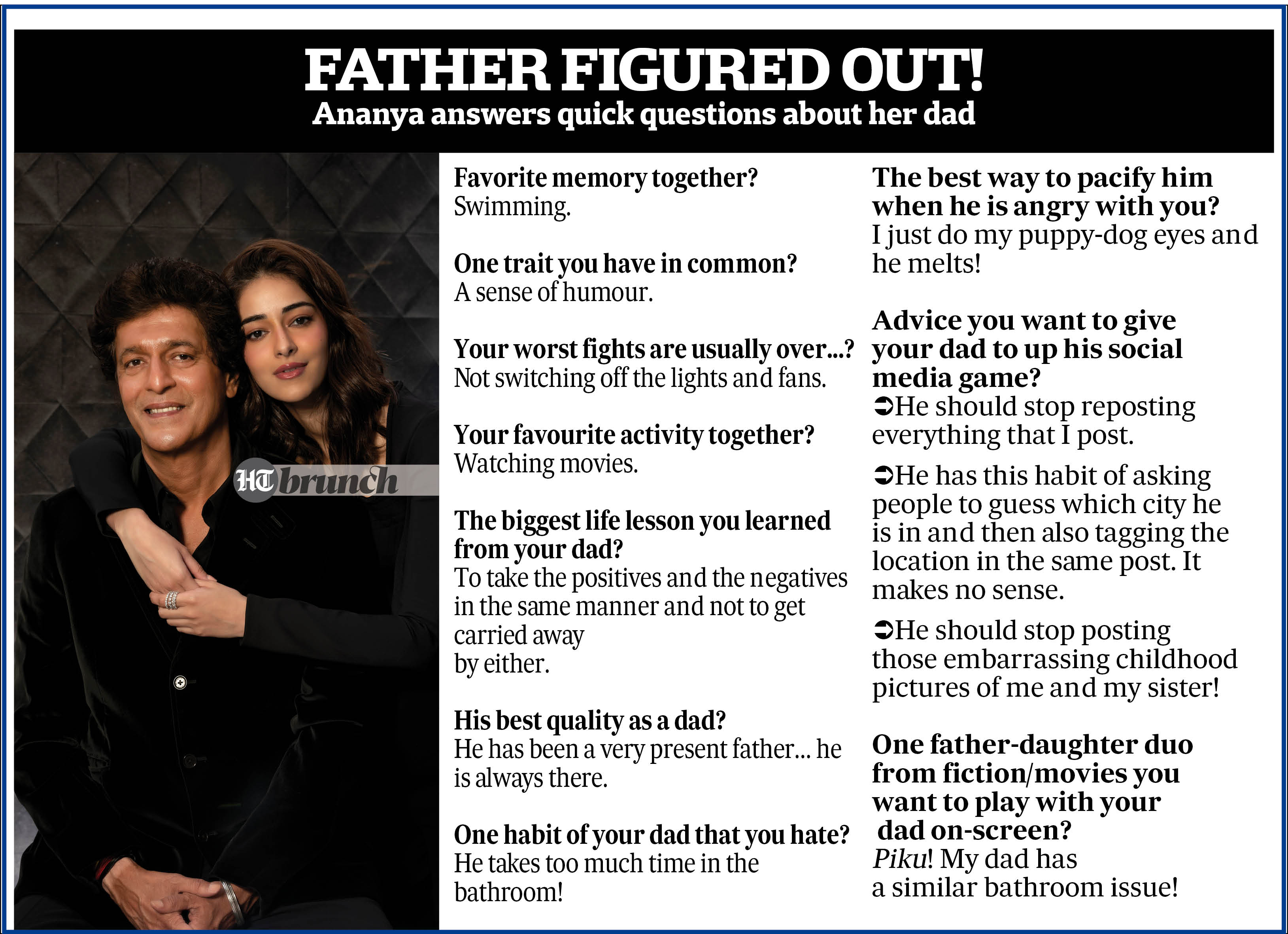 Ananya Panday answers quick questions about her relationship with her father Ananya Panday answers quick questions about her relationship with her father
