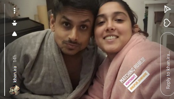 Ira Khan shares a pic with her boyfriend Nupur Shikhare. Ira Khan shares a pic with her boyfriend Nupur Shikhare.