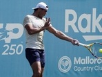 Spain's Rafael Nadal trains at Rafa Nadal Academy in Manacor
