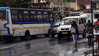 Shivajinagar area reported traces of rainfall on Saturday. (HT PHOTO)