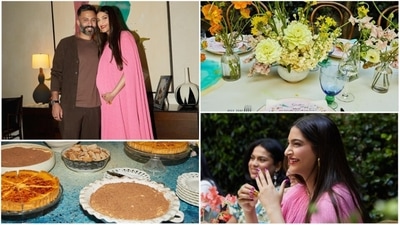The gorgeous Sonam Kapoor has been the talk of the town ever since she announced her pregnancy. The actor's baby shower stills have been surfacing the internet and garnering a lot of positive comments from her well-wishers. The mom-to-be finally shared some unseen pictures from the event that will surely make you go 'aww.' For the event, which was held in London, the Neerja actor donned a pink silhouette. (Instagram/@sonamkapoor) The gorgeous Sonam Kapoor has been the talk of the town ever since she announced her pregnancy. The actor's baby shower stills have been surfacing the internet and garnering a lot of positive comments from her well-wishers. The mom-to-be finally shared some unseen pictures from the event that will surely make you go 'aww.' For the event, which was held in London, the Neerja actor donned a pink silhouette. (Instagram/@sonamkapoor)